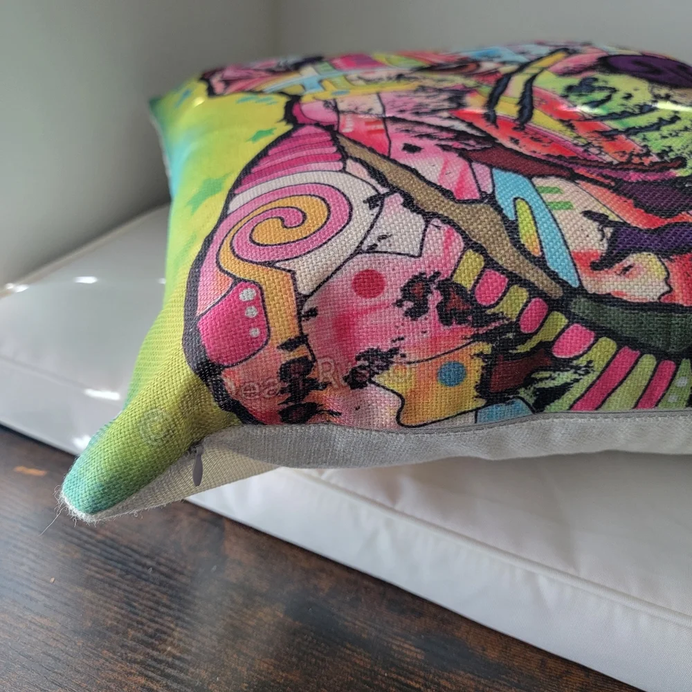 Final Deal🏷 Dog Design Colorful Dog Print Throw Pillow cover